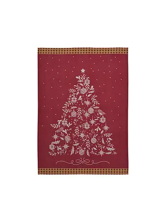 SANDER | Paño de cocina navideño 50x70cm CHEF TREE Linen | rot
